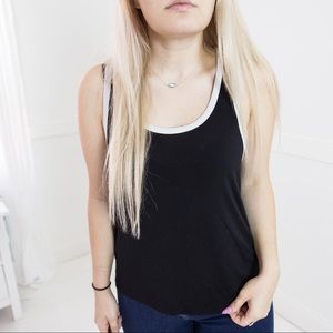 Contrast Trim Racerback Tank Top